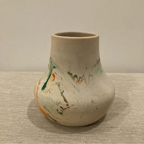 NEMADJI Pottery USA Orange Swirl Splash Vase - Picture 2 of 9